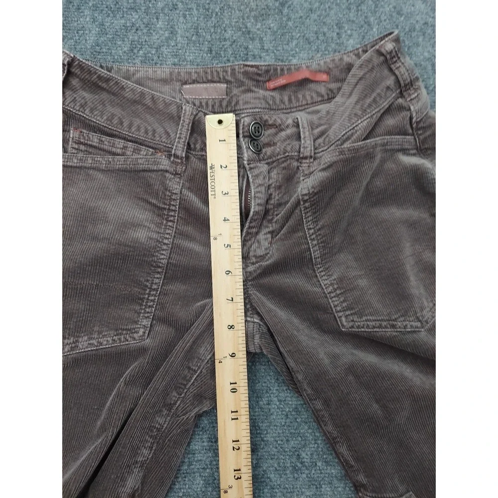 Pilcro Corduroy Jeans Womens 27 Gray Straight Leg Pants Low Rise‎ Soft Stretch